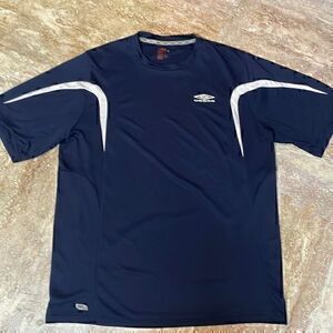Umbro men’s navy blue short sleeve shirt. Size L.